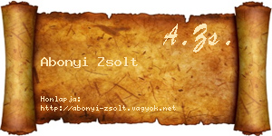 Abonyi Zsolt névjegykártya